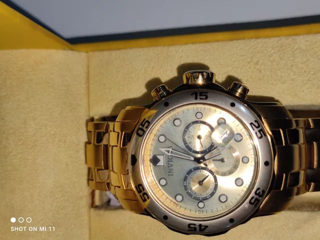 Relógio Invicta Pro Diver 0074 Banhado a ouro 18k - Foto 3