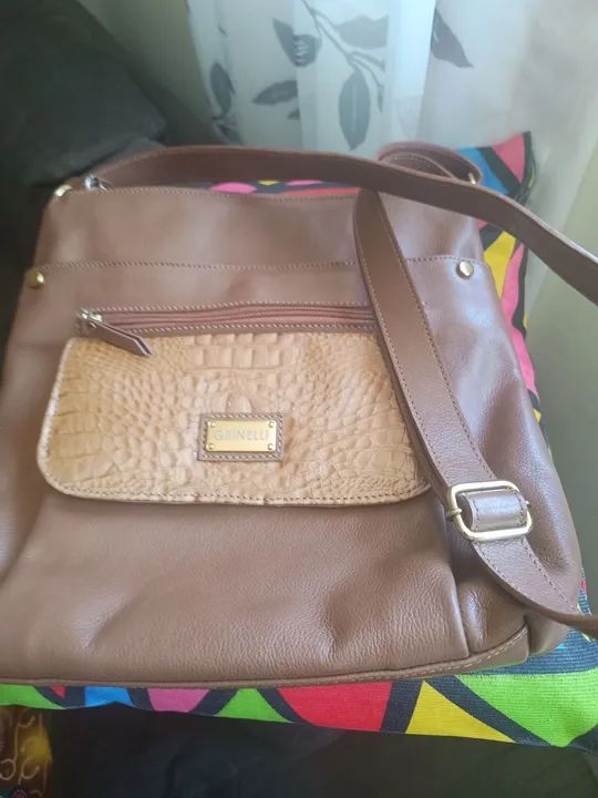 Bolsa de Ombro Marrom Grinelli - Foto 3