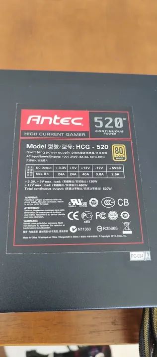 Fonte Gamer Antec 520w 80 Plus - Foto 4