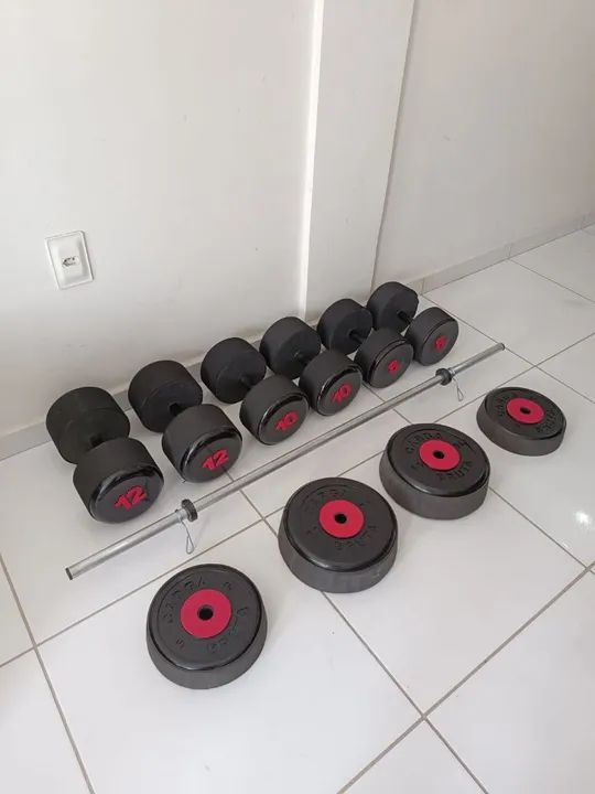 Kit musculação 90kg pronta entrega