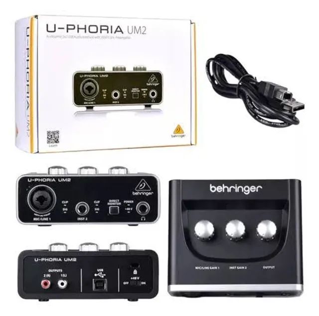 Interface de áudio Behringer U-PHORIA UM2 Usb