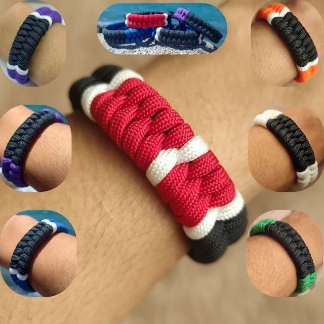 Pulseira Paracord 550 Faixa Jiu-Jitsu Oss BJJ Bracelete Artesanal Personalize Cor e Graus
