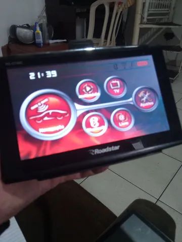 GPS com tv digital Roadstar 7 Pol. Completo . Entrada cartão e av para câmera ré