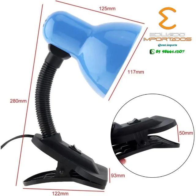 Luminária De Mesa Com Garra Presilha Bivolt E-27 - Foto 4