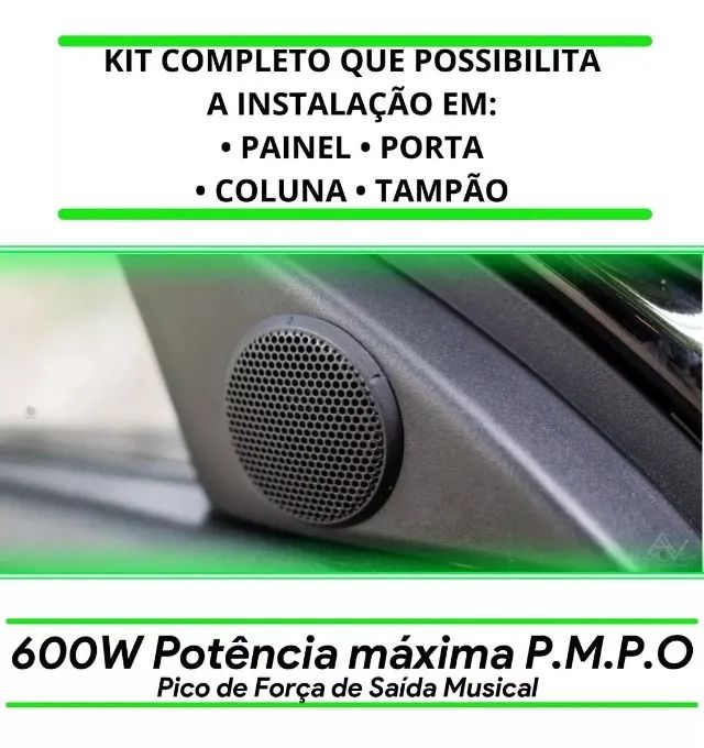Mini Tweeter Alta Frequência 600w automotivo Painel Porta coluna 80w Rms - Foto 2