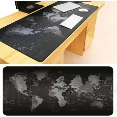 Mouse Pad Gamer Speed Extra Grande 80x30 cm Mapa Mundi Preto
