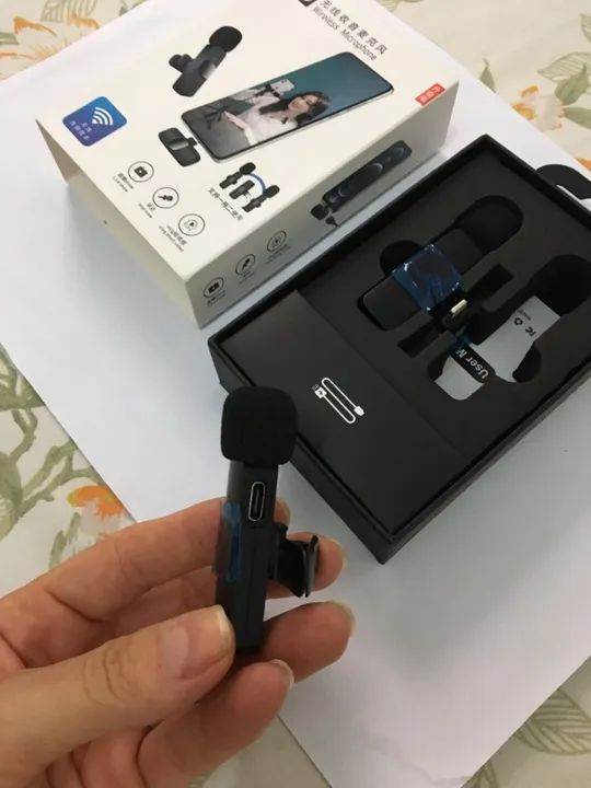 microfone de lapela com dois microfones - Foto 3