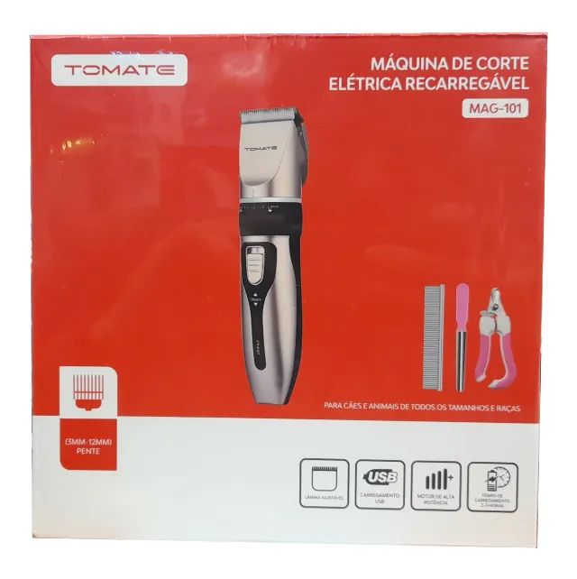 Maquina Tosar Cães Gatos Sem Fio Recaregavel 5 Pentes Cortador Unha Lima Kit Limpeza TMT - Foto 2
