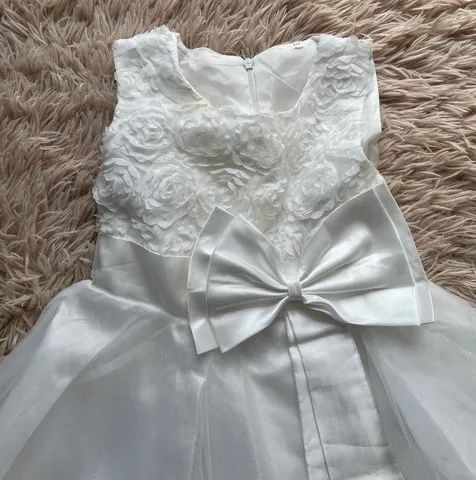 Vestido Infantil Branco Batizado ou Casamento  - Foto 3