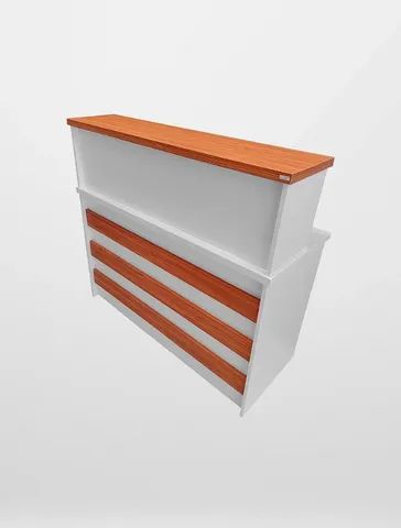 balcão para recepção branco reto canelado  - Foto 2