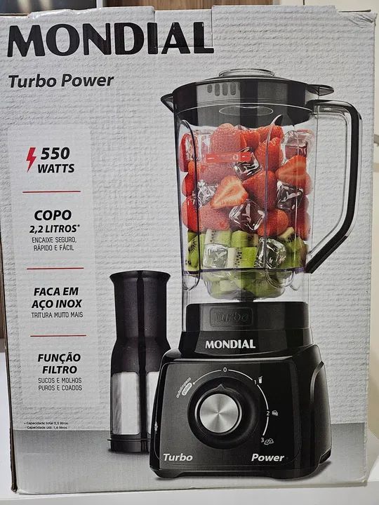 Liquidificador Mondial Turbo Power 550W 2,2L - Novo