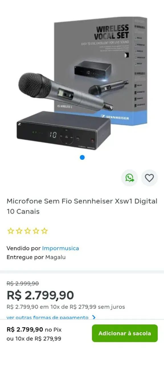 Kit Microfone Sem Fio Sennheiser XS Wireless 1 - Foto 2