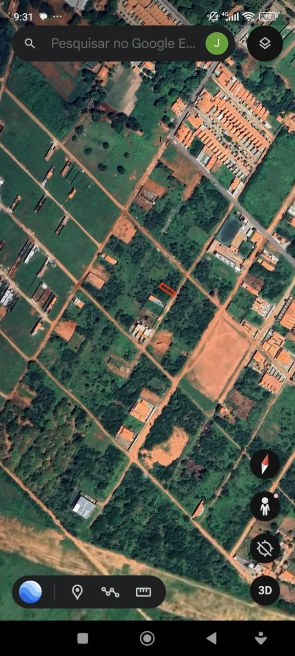 terreno medindo 7,5 x 30 m