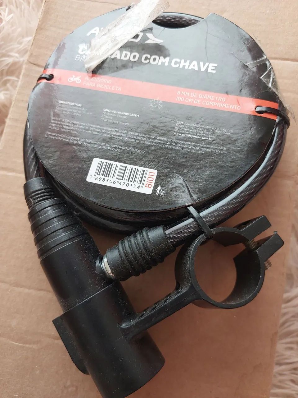 Cadeado com chave para bike 