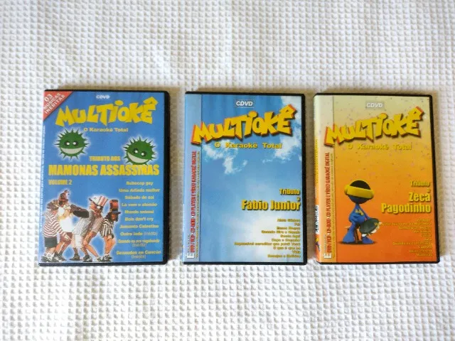 3 CDVD'S Karaokê - Tributo aos mamonas assassinas, Fábio junior e Zeca Pagodinho