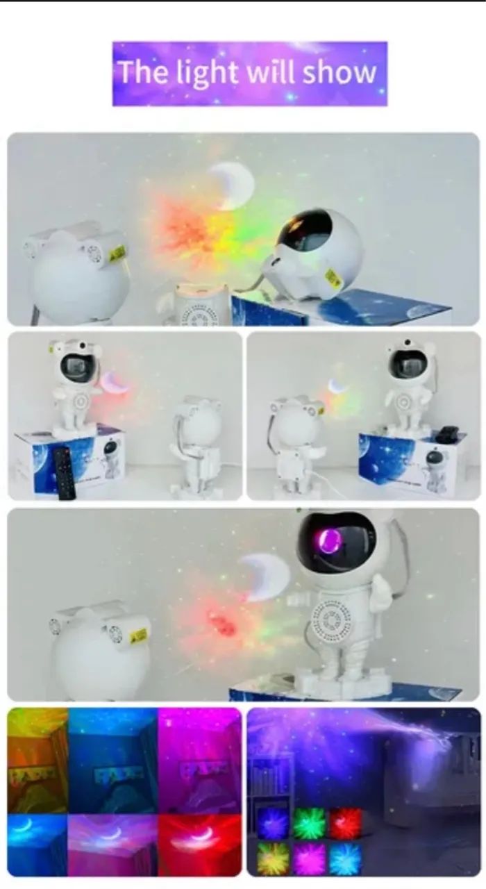 Projetor Astronauta - Luzes e Estrelas para seu quarto! - Foto 5