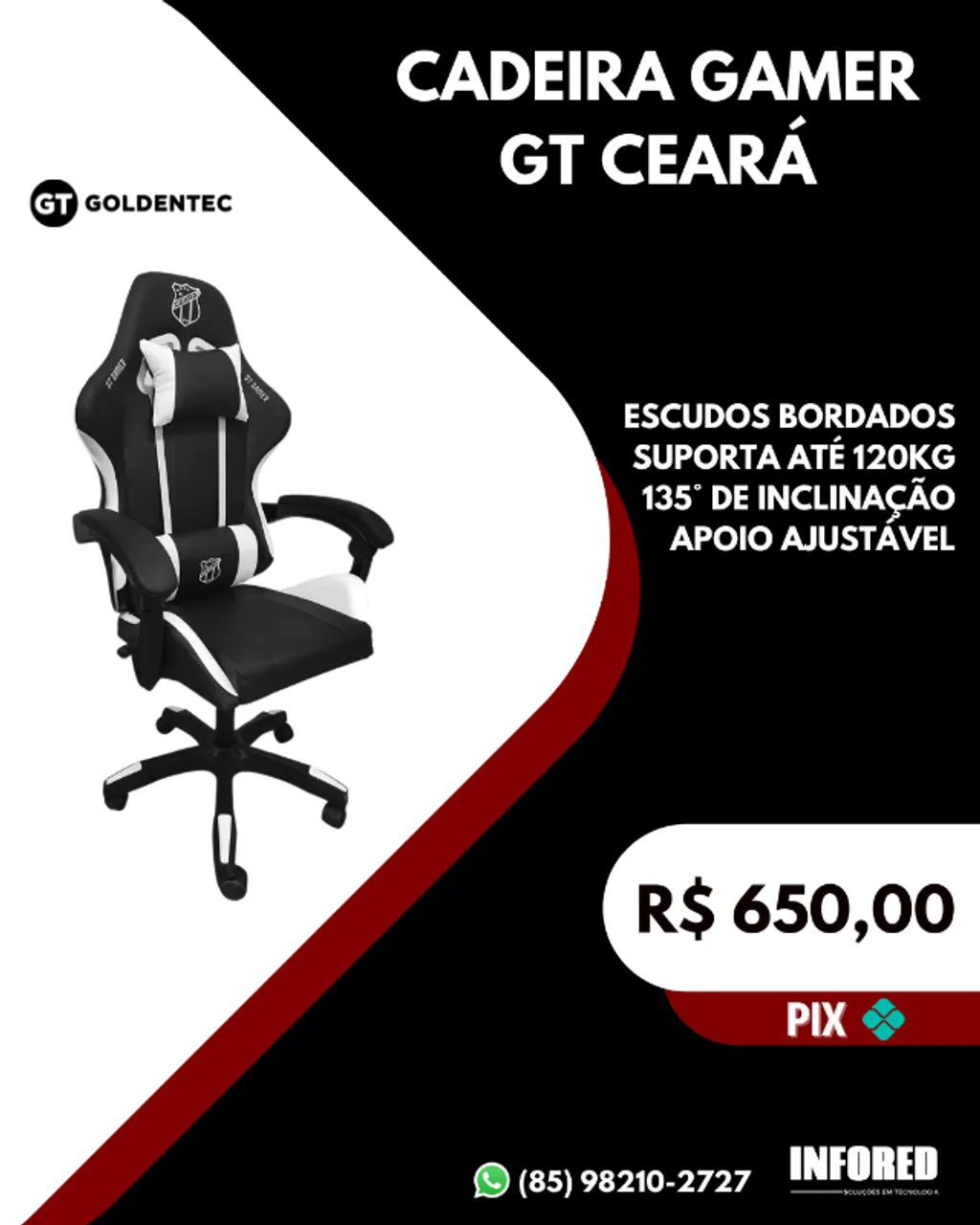 Cadeira gamer Goldentec GT Ceará