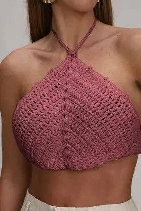 Top Crochê Rosa - Estiloso e Confortável