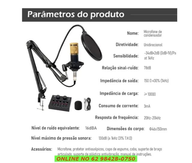 Kit Interface Mesa V8+ Microfone Bm800 Com Braço Articulado - Foto 3