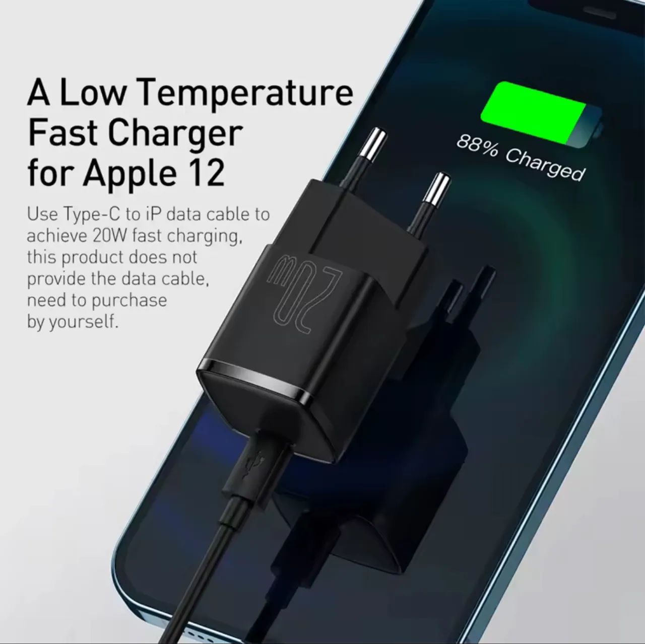 Carregador Baseus 20W PD para Celular com potência e confiança  - Foto 5