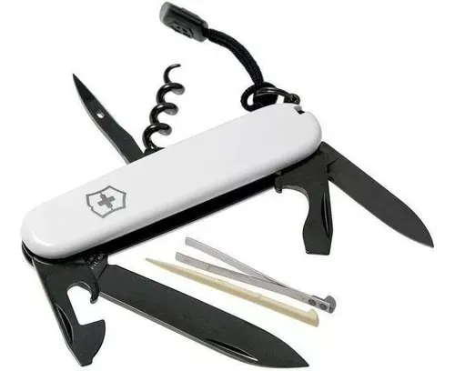 Canivete Victorinox Spartan Branco Lâmina Preta 12f 1.3603.7p 