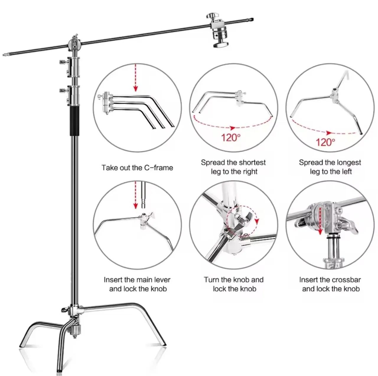Suporte de luz (Girafa) para softbox ou flash - Foto 4