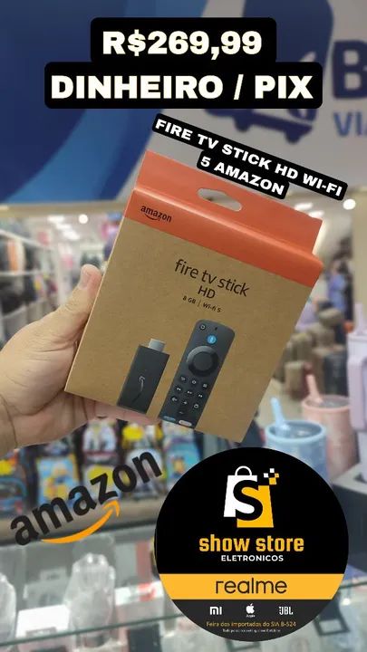 Fire tv stick HD wi-fi 5 Amazon garantia 01 ano loja física 