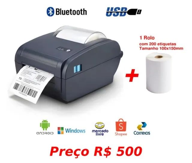 Etiquetas Térmicas Adesivas Vários Tamanhos Funciona Em Impressora Para Etiquetas Térmicas - Foto 5