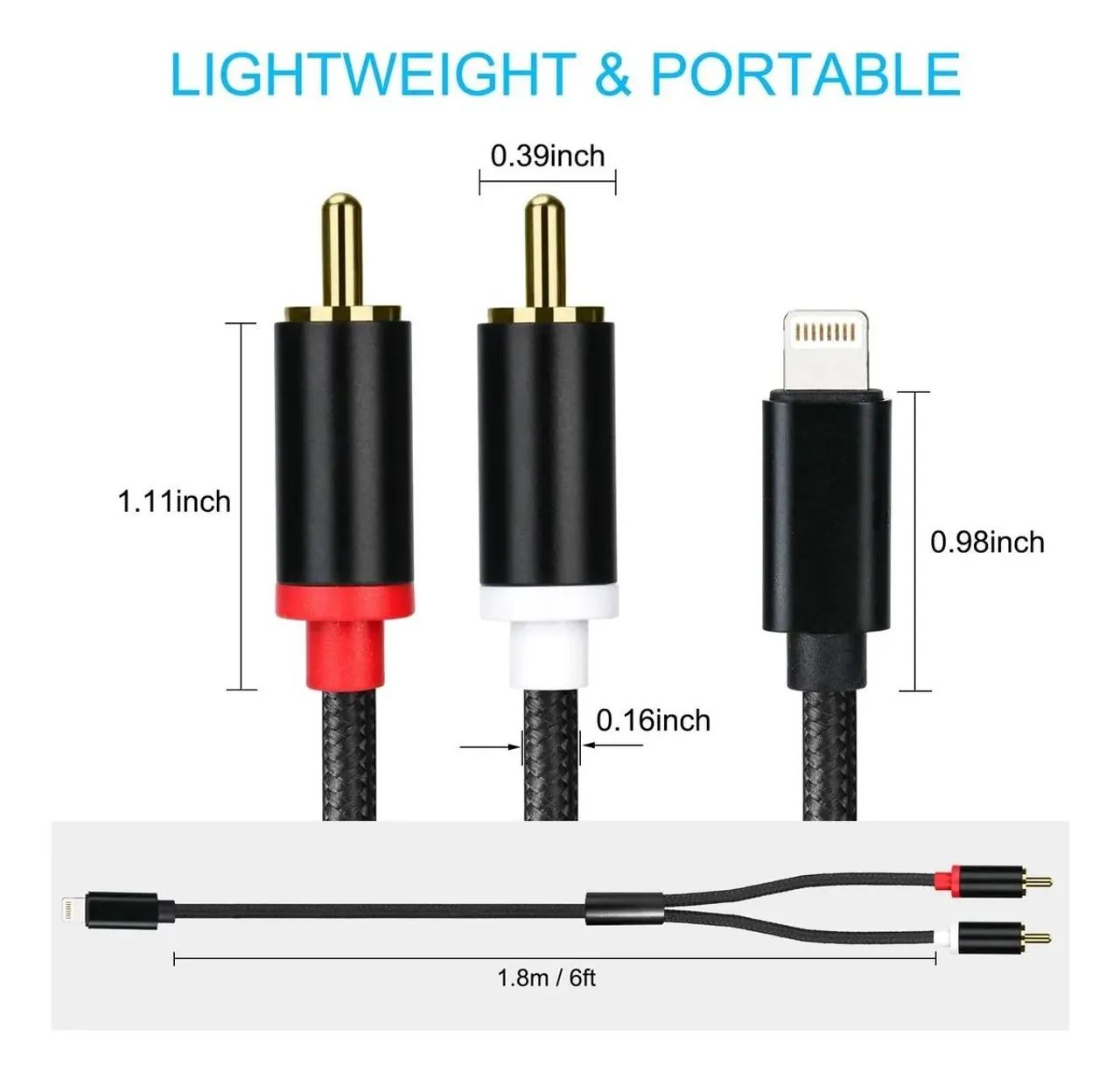 Cabo Lightning para 2 RCA - Áudio de Qualidade - Foto 5