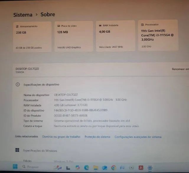 Galaxy Book Samsung i3 11° 4GB SSD M2 256GB - Foto 4