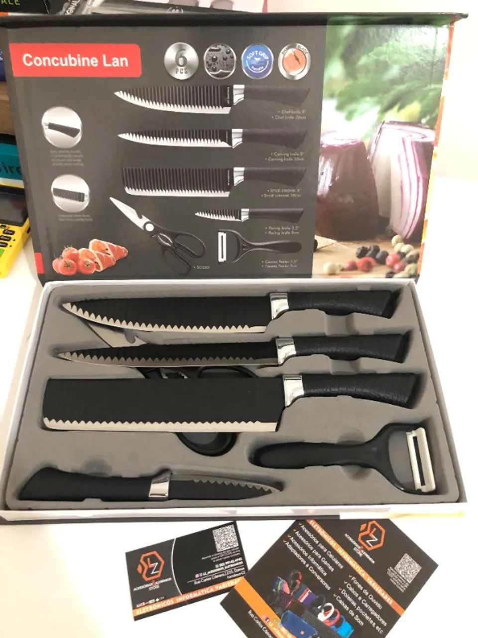 Kit Faqueiro com Descascador e Tesoura - 6 peças