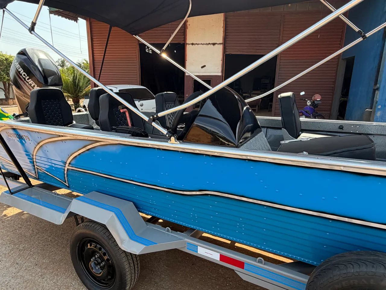 Canoa Barco Lancha alumínio 6 metros Tuiuiu Nautica - Foto 10