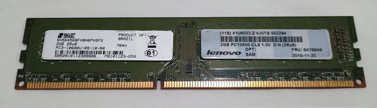 Memória Ram 2gb 2rx8 Smart Pc3-10600u