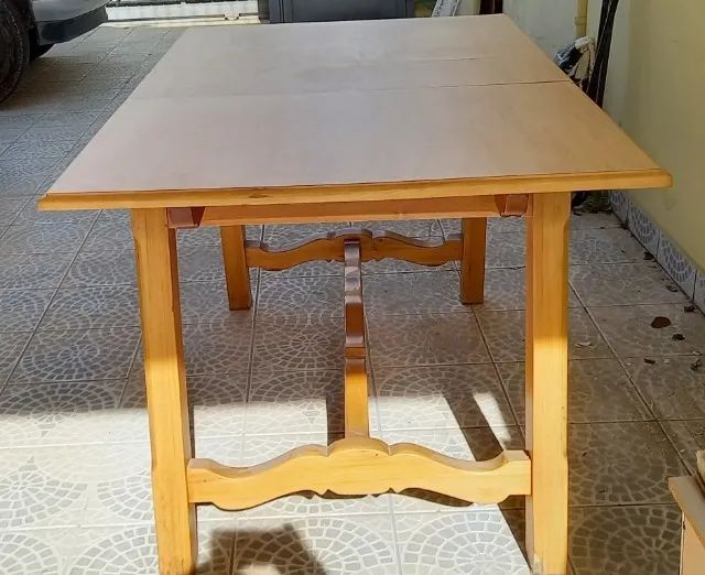 Mesa Antiga expansível para sala de jantar em madeira maciça - Foto 4