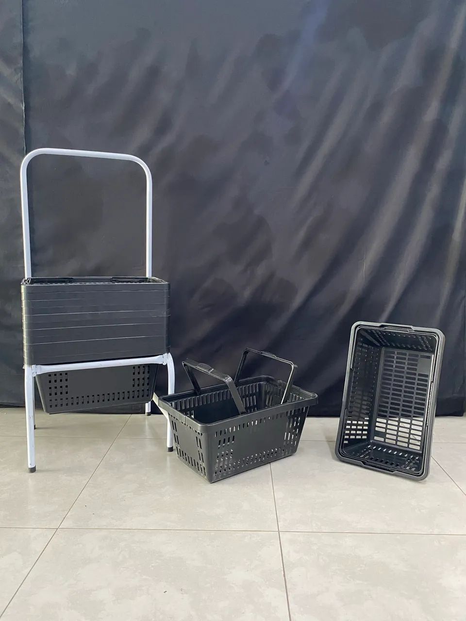Cesto de mercado - preto 1 unidade 