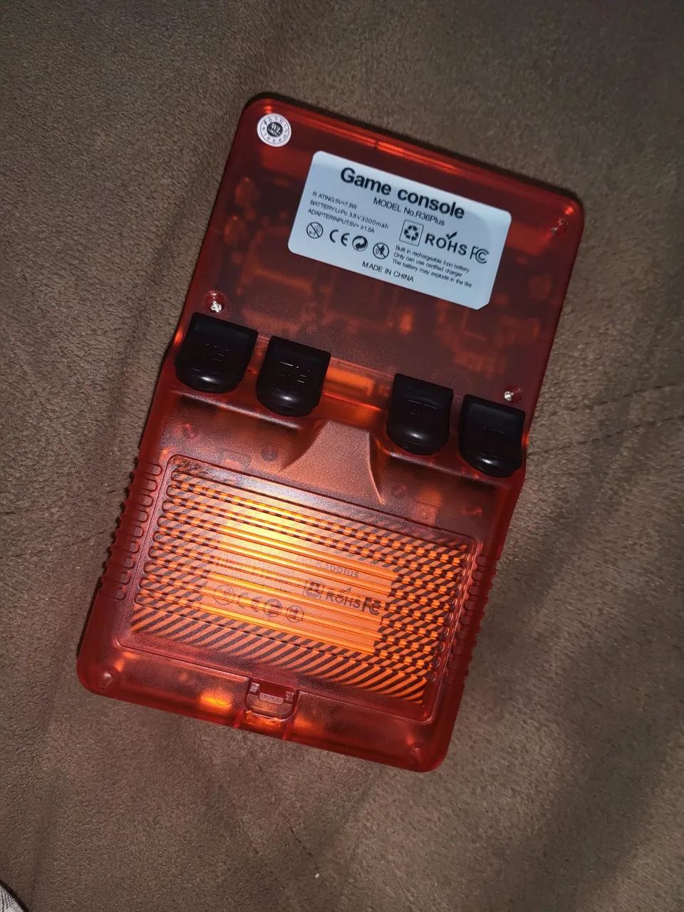 Console portátil retro R36S plus com jogos roda até NDS Vermelho com película  - Foto 3