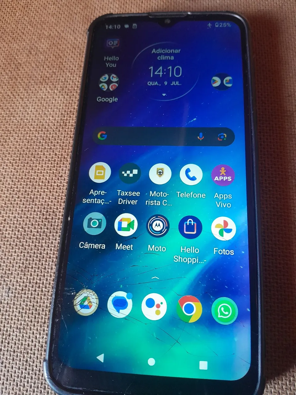 Tela trincada bateria 80% funcionando