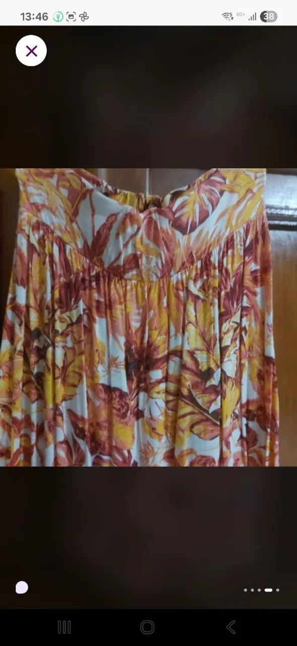 Saia longa estampada floral - Tamanho M - Foto 3