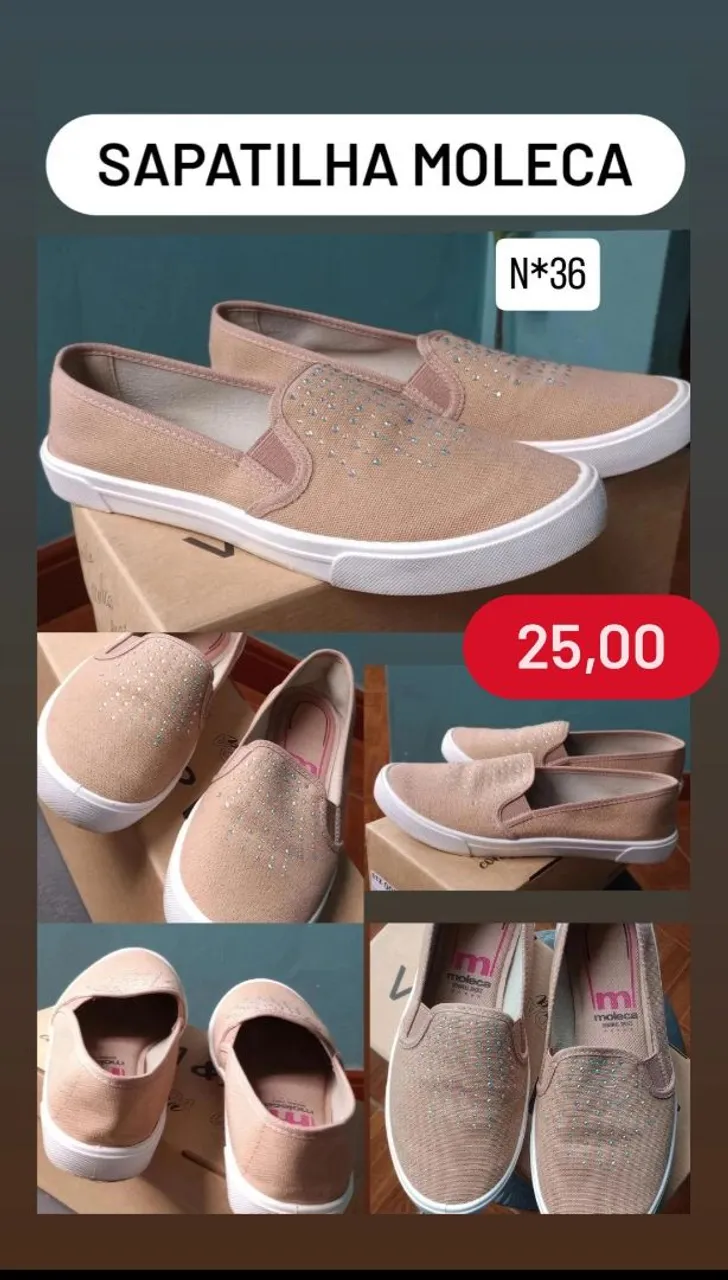 Sapatilha Moleca N°36 na caixa