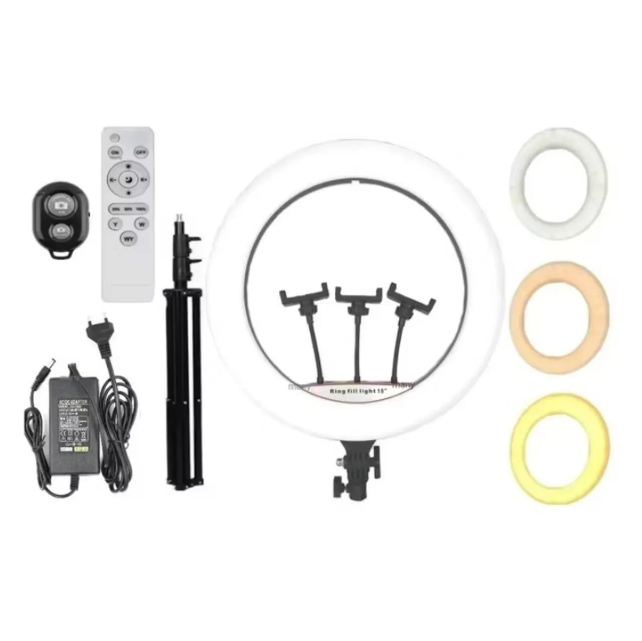 Ring Light Rl18 80w 18Poregadas + Tripe C/ Dimmer Luz E Cor  com blutooth