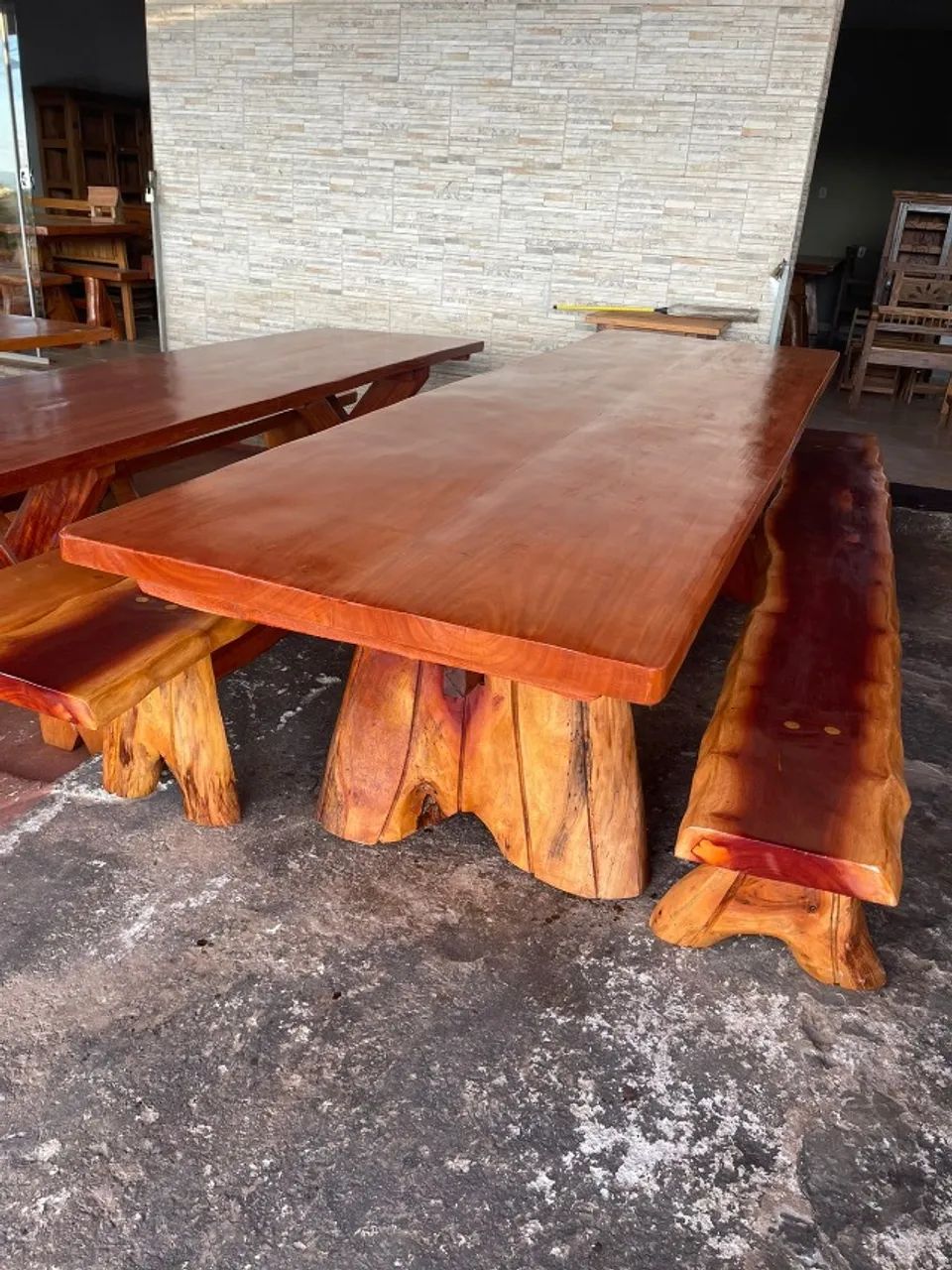 Mesas Artesanais rusticas em madeira pura 3mts - Foto 4