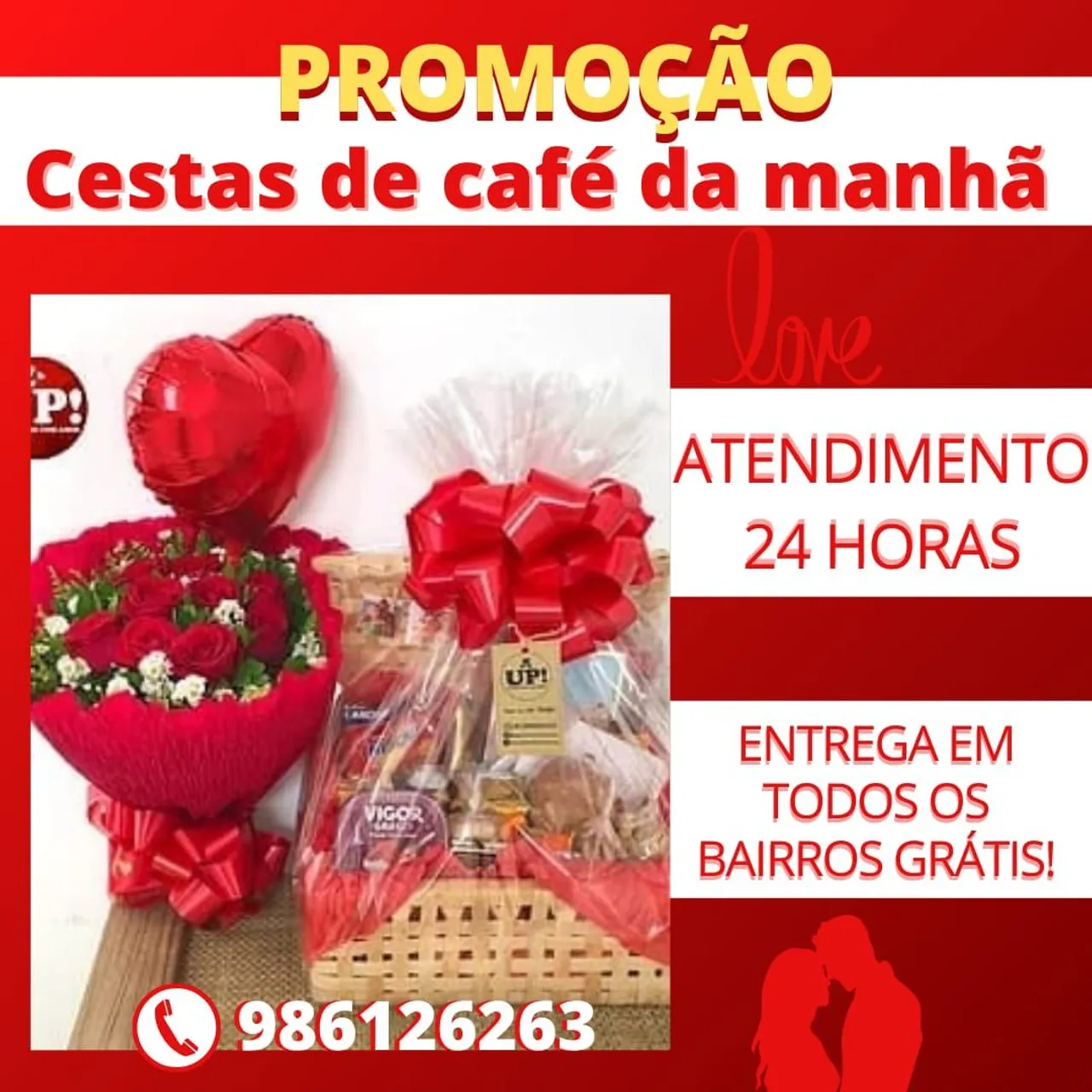 Cestas de café da manhã Atendimento 24 horas