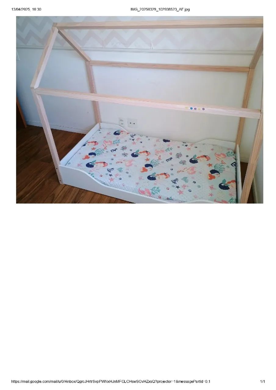 CAMA INFANTIL CASINHA COM COLCHÃO INCLUSO TOK STOK R$ 250 REAIS - Foto 3
