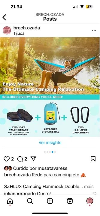 Rede de Camping SZHLUX Double - Foto 3