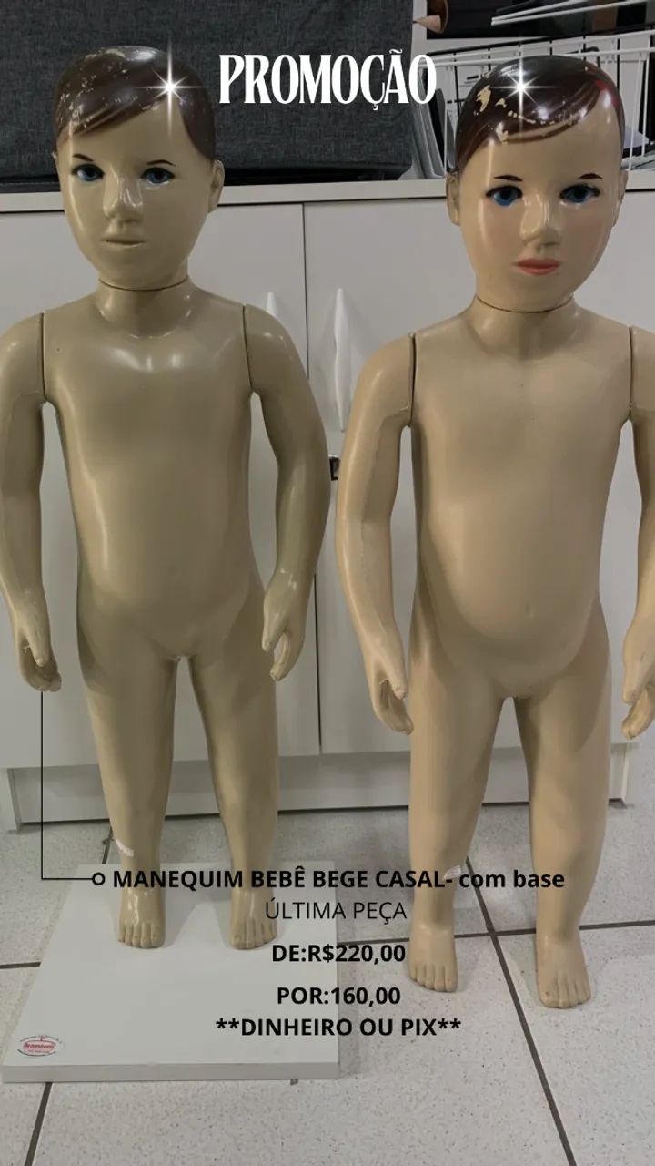  PROMOÇÃO ESPECIAL - MANEQUIM BEBÊ COM BASE DE MDF- CASAL