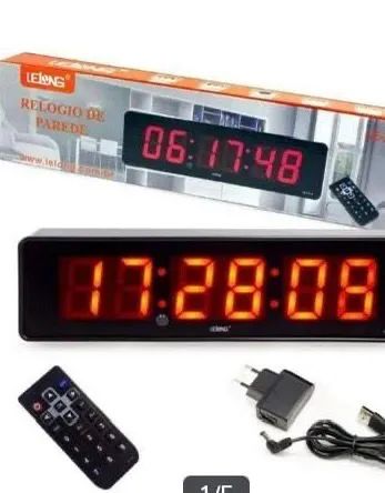 Relógio de Parede Digital LED Lelong com Controle Remoto - Foto 4