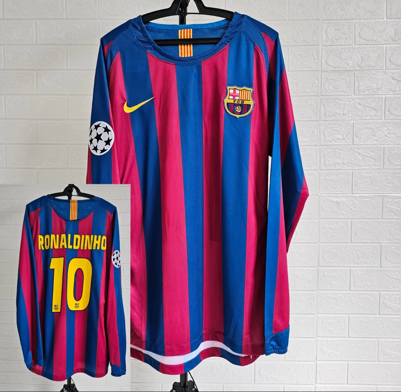 Camisa do Barcelona retrô Manga Longa 2005 - Pronta entrega