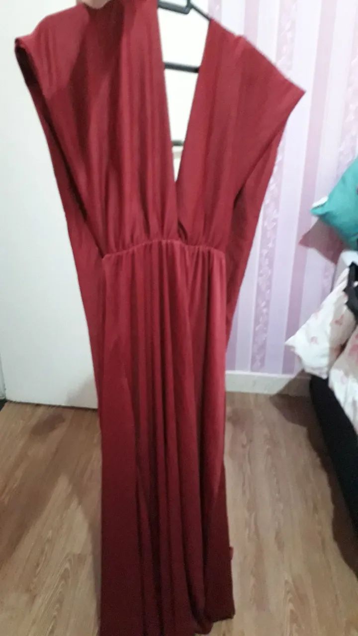 Vestido longo vinho - Foto 2