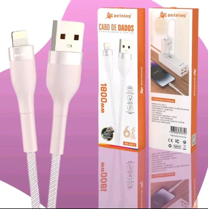 Cabo USB para iPhone - 1,8m - 6x Mais Resistente - Peining - Foto 2