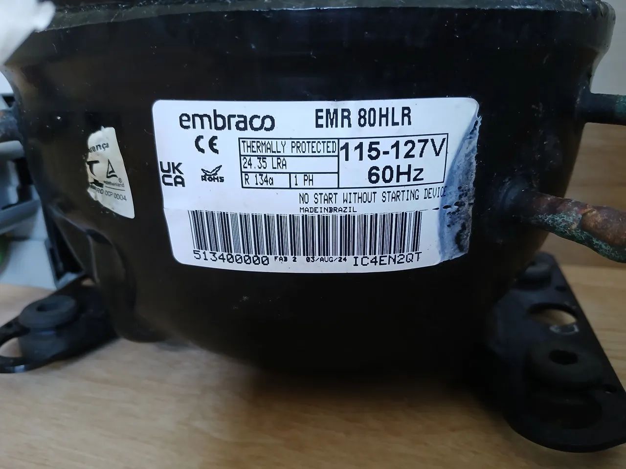 Compressor Embraco EMR 80HLR 115-127V 60Hz